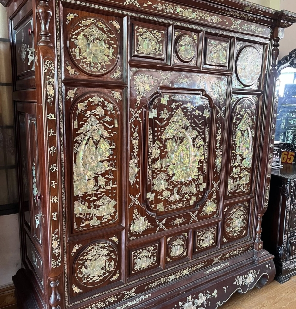 tủ thờ cây gỗ Hương, cẩn ốc Singapore